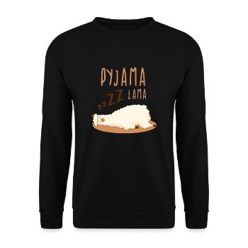 Pyjama Lama Schlafanzuh süße Lamas geschenk - Unisex Pullover - Schwarz - Vorne - Alina (178cm) & Michal (187cm)
