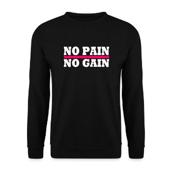 No pain no gain - Unisex Sweatshirt - black - Front - Alina (178cm) & Michal (187cm)