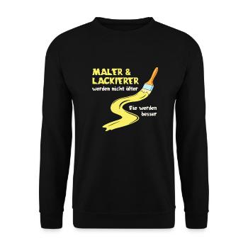 Beste Maler Design für Maler und Lackierer - Unisex Pullover - Schwarz - Vorne - Alina (178cm) & Michal (187cm)