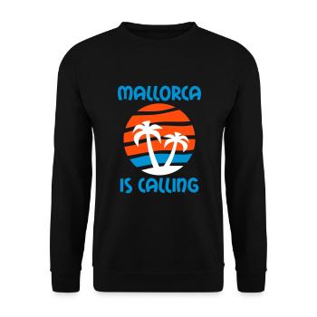 Mallorca is calling (palm trees, island, water, sun) - Unisex Sweatshirt - black - Front - Alina (178cm) & Michal (187cm)