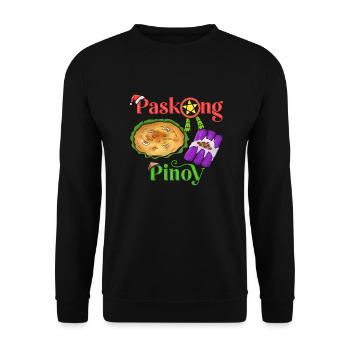 Paskong Pinoy Weihnachtsdesign für Filipinos - Unisex Pullover - Schwarz - Vorne - Alina (178cm) & Michal (187cm)