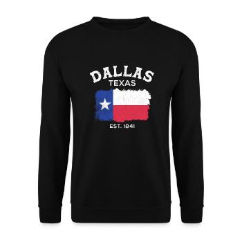 Dallas Texas est 1841 design for proud - Unisex Sweatshirt - black - Front - Alina (178cm) & Michal (187cm)