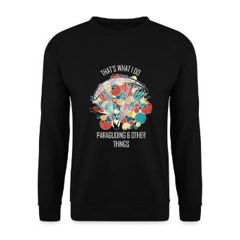 Paragliding Gleitschirm Paragleiter Paraglider - Unisex Pullover - Schwarz - Vorne - Alina (178cm) & Michal (187cm)
