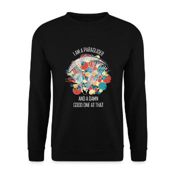 Paragliding Gleitschirm Paragleiter Paraglider - Unisex Pullover - Schwarz - Vorne - Alina (178cm) & Michal (187cm)