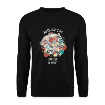 Paragliding Gleitschirm Paragleiter Paraglider - Unisex Sweatshirt - black - Front - Alina (178cm) & Michal (187cm)