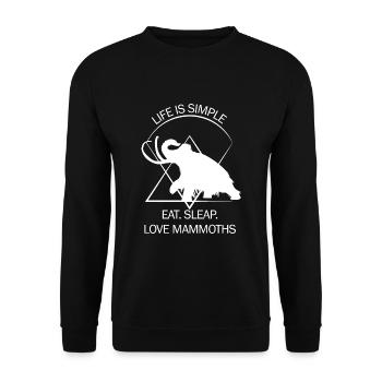 Drôle de mammouth Âge de pierre Conception de l’âge de glace Préhistorique - Sweat-shirt Unisexe - noir - Devant - Alina (178cm) & Michal (187cm)