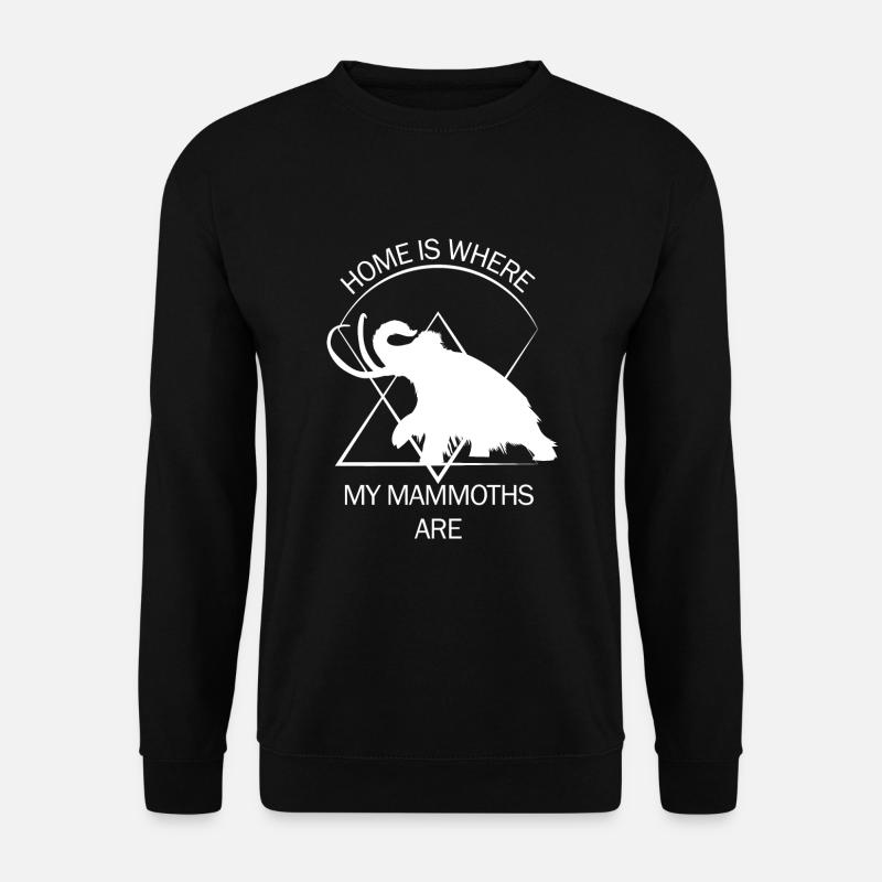 Lustiges Mammut Steinzeit Eiszeit Design Urzeit - Unisex Pullover - Schwarz