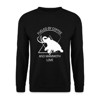 Lustiges Mammut Steinzeit Eiszeit Design Urzeit - Unisex Pullover - Schwarz - Vorne - Alina (178cm) & Michal (187cm)