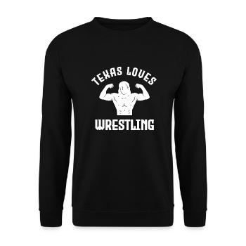 Texas wrestling design for proud Texas fans - Unisex Sweatshirt - black - Front - Alina (178cm) & Michal (187cm)