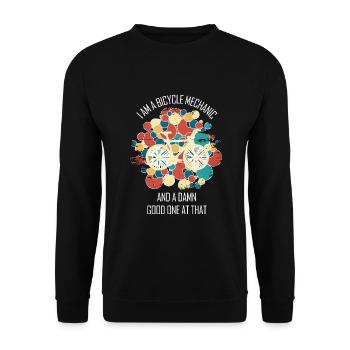 Fahrradwerkstatt Fahrradmonteurin Fahrrad - Unisex Pullover - Schwarz - Vorne - Alina (178cm) & Michal (187cm)