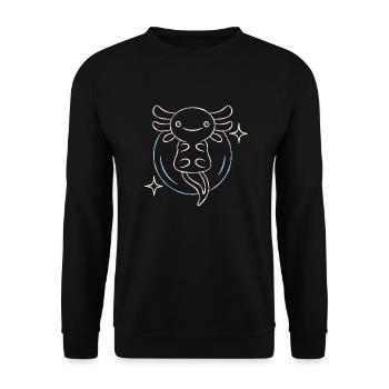 Line Art Design for Axolotl Lovers - Unisex Sweatshirt - black - Front - Alina (178cm) & Michal (187cm)