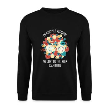 Fahrradwerkstatt Fahrradmonteurin Fahrrad - Unisex Pullover - Schwarz - Vorne - Alina (178cm) & Michal (187cm)