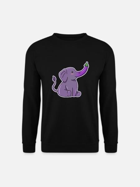 Elephant Eggplant Design for - Unisex Sweatshirt - black