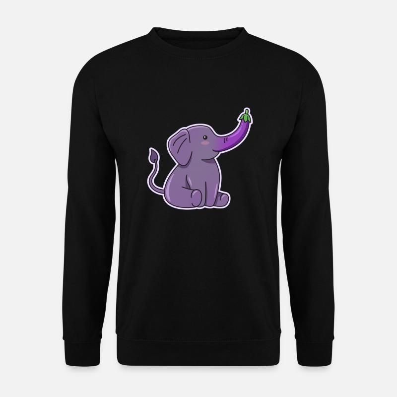 conception d’aubergine éléphant pour - Sweat-shirt Unisexe - noir