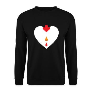 Hühnerherz-Design für Hühnerfans - Unisex Pullover - Schwarz - Vorne - Alina (178cm) & Michal (187cm)