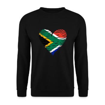South Africa Flag Heart South African Flag Africa - Unisex Sweatshirt - black - Front - Alina (178cm) & Michal (187cm)