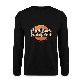 Hard Work Design für stolze Workaholics - Unisex Pullover - Schwarz - Vorne - Alina (178cm) & Michal (187cm)