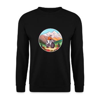 Motorrad Tour Motorradfahrer Motorrad Biker - Unisex Pullover - Schwarz - Vorne - Alina (178cm) & Michal (187cm)
