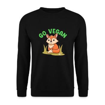 Fox design for proud vegans - Unisex Sweatshirt - black - Front - Alina (178cm) & Michal (187cm)