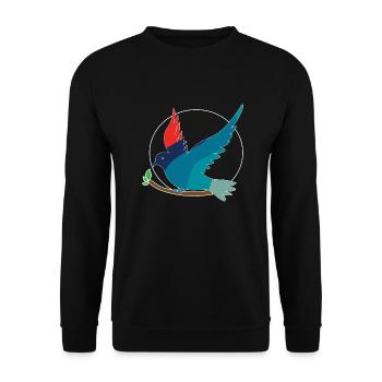 Pigeon Peace Design für Taubenliebhaber - Unisex Pullover - Schwarz - Vorne - Alina (178cm) & Michal (187cm)