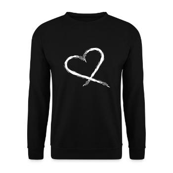 Heart Design Vector White - Unisex Sweatshirt - black - Front - Alina (178cm) & Michal (187cm)