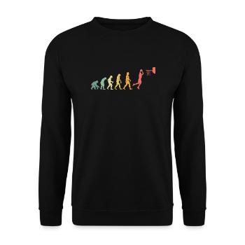 Basketball Evolution Dunk Dunking Gift Idea - Unisex Sweatshirt - black - Front - Alina (178cm) & Michal (187cm)