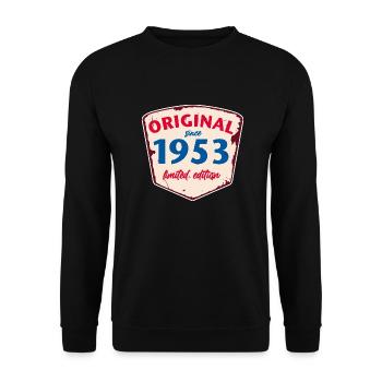 1953 Blechschild - limeted edition - Vintage - Unisex Pullover - Schwarz - Vorne - Alina (178cm) & Michal (187cm)