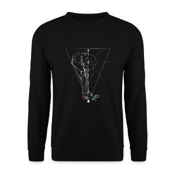 Elefant feine Linie - Unisex Pullover - Schwarz - Vorne - Alina (178cm) & Michal (187cm)