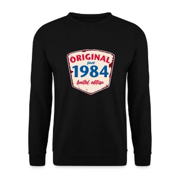 1984 Blechschild - limeted edition - Vintage - Unisex Pullover - Schwarz - Vorne - Alina (178cm) & Michal (187cm)
