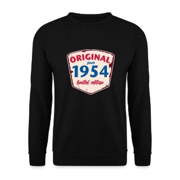 1954 Blechschild - limeted edition - Vintage - Unisex Pullover - Schwarz - Vorne - Alina (178cm) & Michal (187cm)
