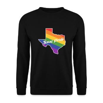 Regenbogenkarte von Texas Design für LGBT+ Texaner - Unisex Pullover - Schwarz - Vorne - Alina (178cm) & Michal (187cm)