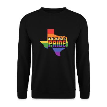 Carte Texas Rainbow design pour les Texans LGBT+ - Sweat-shirt Unisexe - noir - Devant - Alina (178cm) & Michal (187cm)