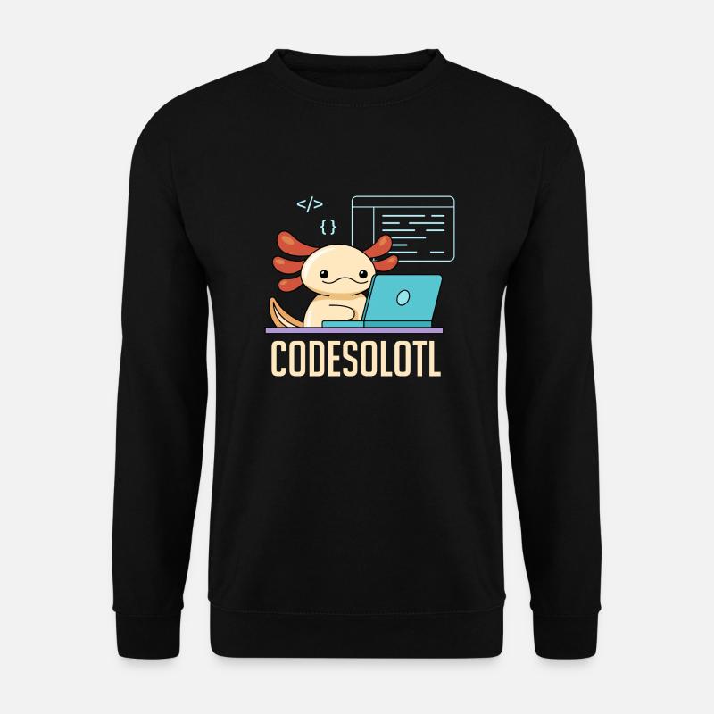 Codesolotl Pun Design für Axolotl-Liebhaber - Unisex Pullover - Schwarz