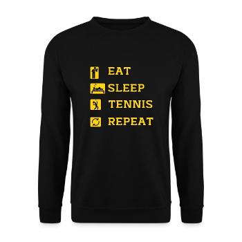 Eat Sleep Tennis Repeat - Sweat-shirt Unisexe - noir - Devant - Alina (178cm) & Michal (187cm)