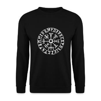 Vegvisir Wikinger Kompass - Unisex Pullover - Schwarz - Vorne - Alina (178cm) & Michal (187cm)