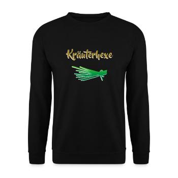 Kräuterhexe Kräuter Garten - Unisex Pullover - Schwarz - Vorne - Alina (178cm) & Michal (187cm)