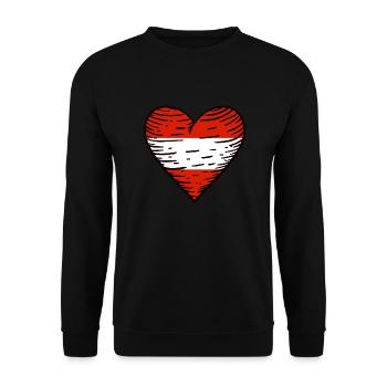 Austria Flag Austria Austrian Flag AT - Unisex Sweatshirt - black - Front - Alina (178cm) & Michal (187cm)