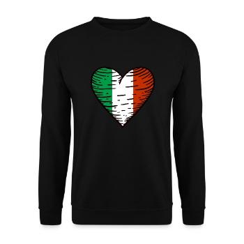 Italy Flag Heart Italian Flag Italia - Unisex Sweatshirt - black - Front - Alina (178cm) & Michal (187cm)