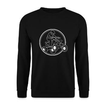 Cooles ATV-Design für Quad-Biker - Unisex Pullover - Schwarz - Vorne - Alina (178cm) & Michal (187cm)