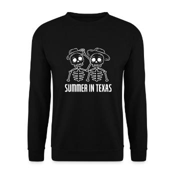 Das Wetter in Texas Heißes Sommerdesign für stolze - Unisex Pullover - Schwarz - Vorne - Alina (178cm) & Michal (187cm)
