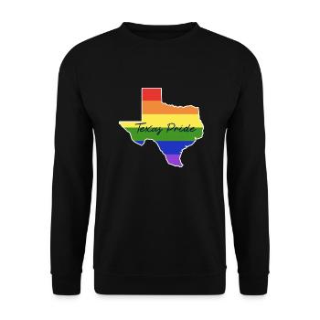 Carte du Texas en arc-en-ciel pour les fiers - Sweat-shirt Unisexe - noir - Devant - Alina (178cm) & Michal (187cm)