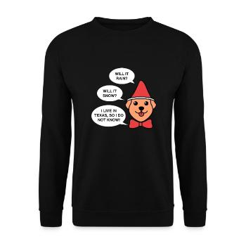 Living in Texas Weather Design for Proud Texans - Unisex Sweatshirt - black - Front - Alina (178cm) & Michal (187cm)