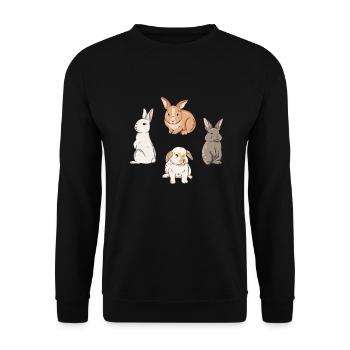 Conception de lapin mignon pour les propriétaires de lapins - Sweat-shirt Unisexe - noir - Devant - Alina (178cm) & Michal (187cm)