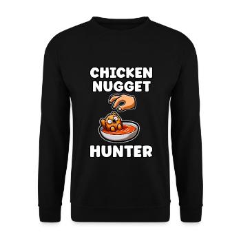 Chicken Nugget Chicken Wings Chicken Geschenk - Unisex Pullover - Schwarz - Vorne - Alina (178cm) & Michal (187cm)