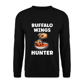 Buffalo Wings Chicken Wings Chicken Chicken Geschenk - Unisex Pullover - Schwarz - Vorne - Alina (178cm) & Michal (187cm)