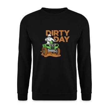 Dirty Day ATV Design für Quad-Fahrer - Unisex Pullover - Schwarz - Vorne - Alina (178cm) & Michal (187cm)