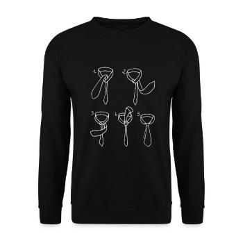 How to make a tie knot - Unisex Sweatshirt - black - Front - Alina (178cm) & Michal (187cm)