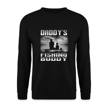 Daddys Fishing Buddy Angeln Karpfen - Unisex Pullover - Schwarz - Vorne - Alina (178cm) & Michal (187cm)
