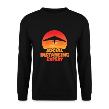 Social distancing Expert Hang Gliding - Unisex Pullover - Schwarz - Vorne - Alina (178cm) & Michal (187cm)