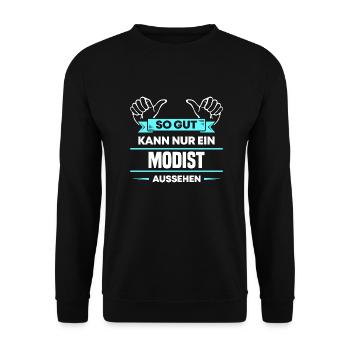 Modist Design für stolze Profis - Unisex Pullover - Schwarz - Vorne - Alina (178cm) & Michal (187cm)